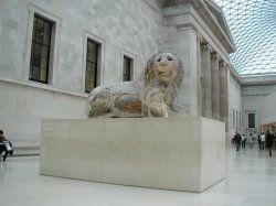 Ancient lion sculpture at the British Museum